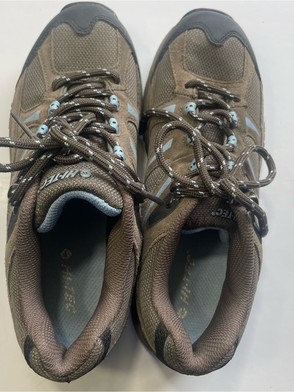 Hi-Tec Trail II Women's Suede Mesh Hiking Shoes Brown/Blue Size 6 EU 37